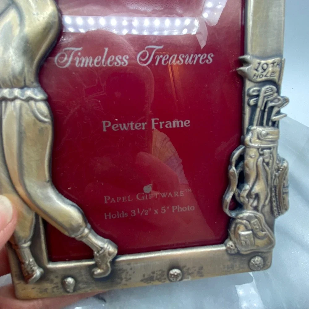 Papel Giftware 3.5x5 Pewter Golf‎ Picture Frame Silver Golfer 19th Hole Golfcore